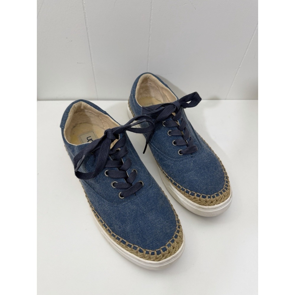 Ugg Eyan II Blue Espadrille Canvas Lace-Up Sneakers Shoes Womens Size 9 Preppy